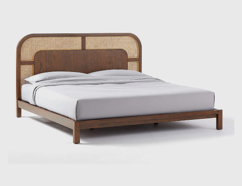 Image of Wooden Cane Bed