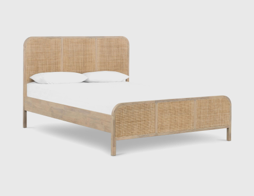 Image of Wooden Cane Bed