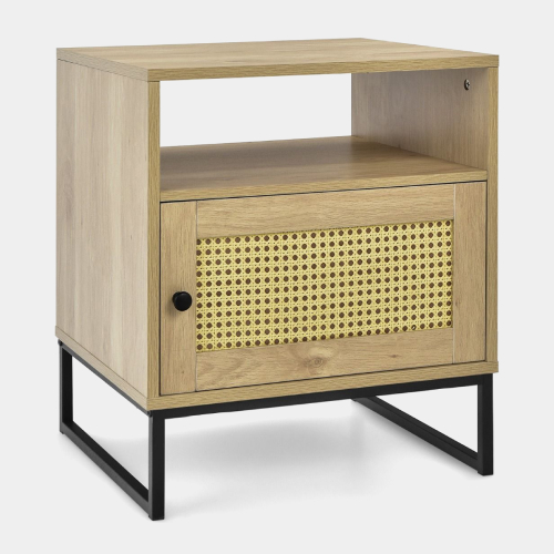 Image of Wooden Cane Bedside Tables