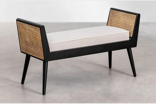 Image of Wooden Cane Bench