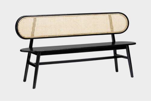 Image of Wooden Cane Bench