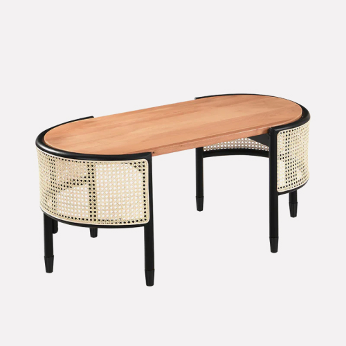 Image of Wooden Cane Coffee Tables