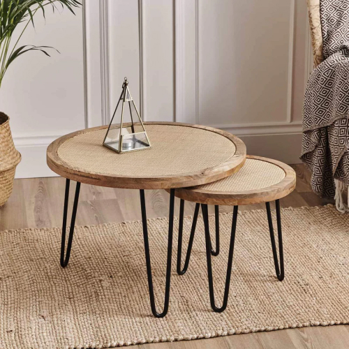 Image of Wooden Cane Coffee Tables